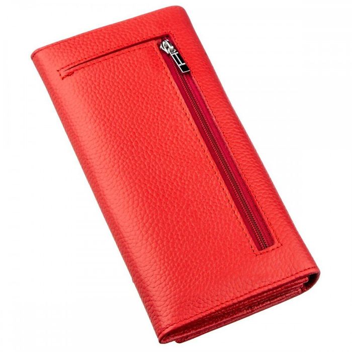 Жіночий червоний гаманець з натуральної шкіри ST Leather 18858 Червоний купити недорого в Ти Купи