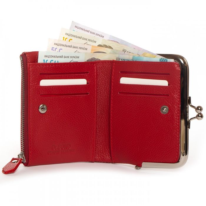 Женский кожаный кошелек Classik DR. BOND WN-23-13 red купить недорого в Ты Купи