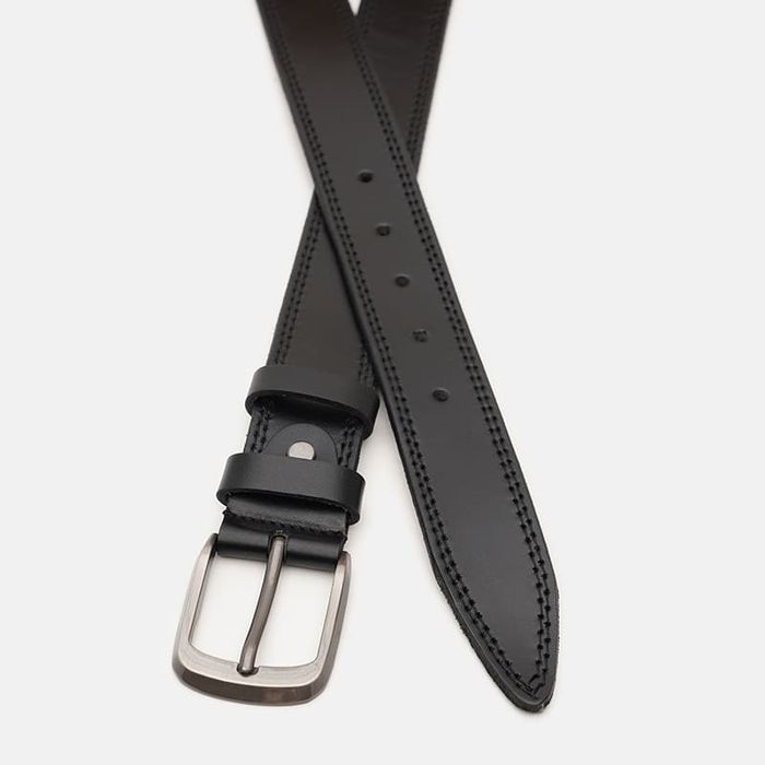Мужской кожаный ремень Borsa Leather V1125FX02-black купить недорого в Ты Купи