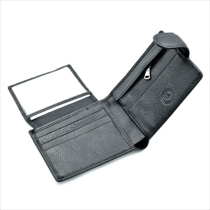 Чоловічий шкіряний гаманець Weatro 12 х 9 х 2,5 см Чорний wtro-nw-163-ND16A-04 купити недорого в Ти Купи