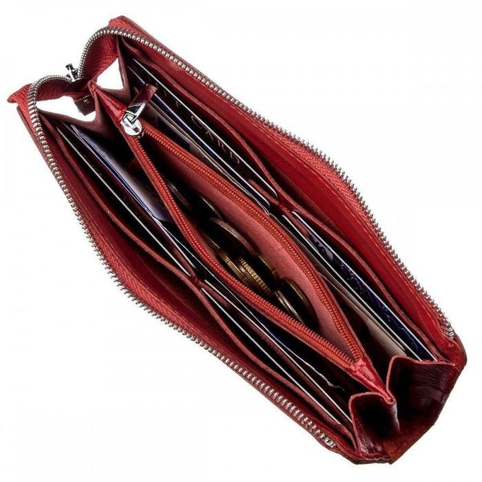 Червоний жіночий шкіряний гаманець SHVIGEL 16185 купити недорого в Ти Купи