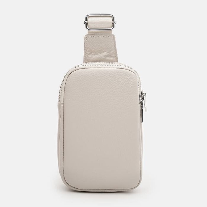 Шкіряний жіночий рюкзак через плече Borsa Leather K17107w-white купити недорого в Ти Купи