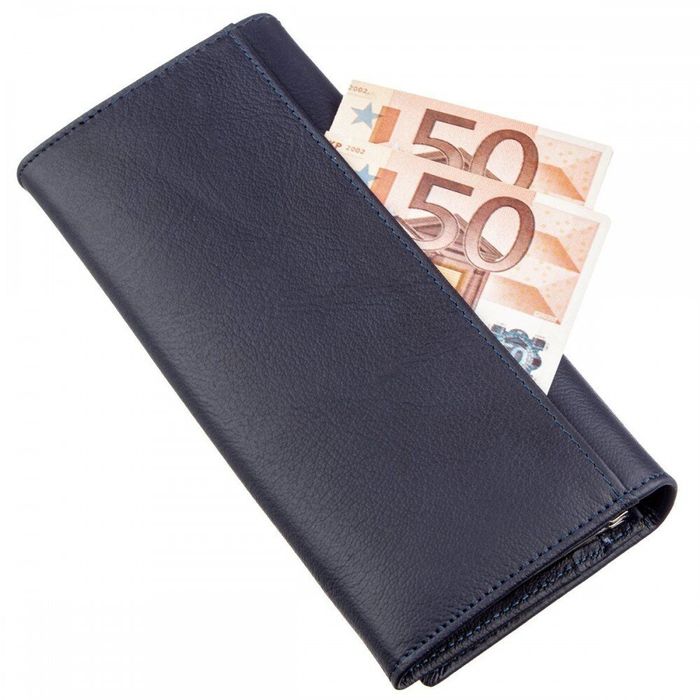 Женский тёмно-синий кошелёк из натуральной кожи ST Leather 18895 Темно-синий купить недорого в Ты Купи