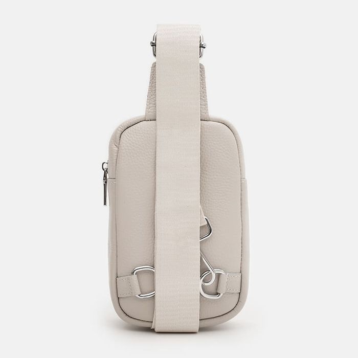 Шкіряний жіночий рюкзак через плече Borsa Leather K17107w-white купити недорого в Ти Купи