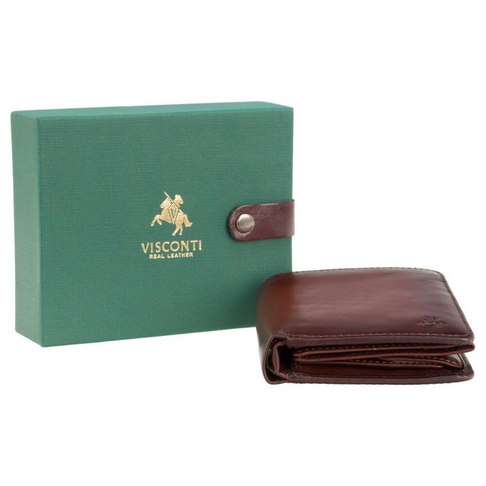Кожаный мужской кошелек Visconti AT62 Hector c RFID (Burnish Tan) купить недорого в Ты Купи