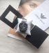 Чоловічий подарунковий набір годинник, шкіряний ремінь та гаманець black/silver