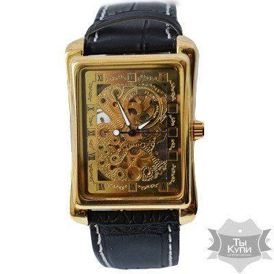 Мужские часы скелетон Winner Square Gold (1108) купить недорого в Ты Купи