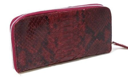 Кошелек из кожи питона Exotic skin Бордовый (NPT-104 burgundy) купить недорого в Ты Купи