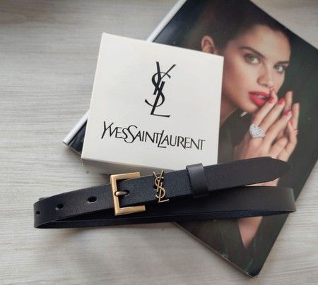 Жіночий ремінь шкіряний Yves Saint Laurent black пряжка бронза купити недорого в Ти Купи