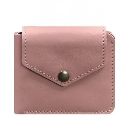 Женское кожаное портмоне 4.2 на кнопке розовое BN-PM-4-2-PINK-PEACH купить недорого в Ты Купи