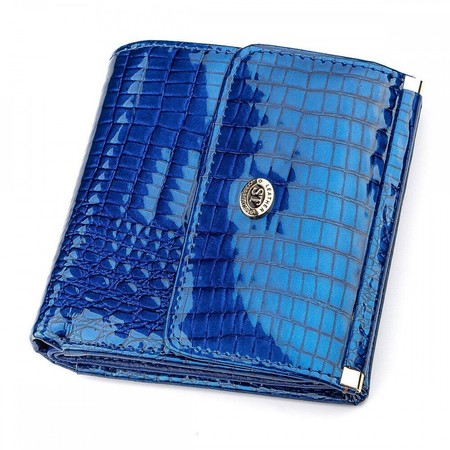 Кошелек из натуральной кожи ST Leather 18356 (S1101A) Синий купить недорого в Ты Купи
