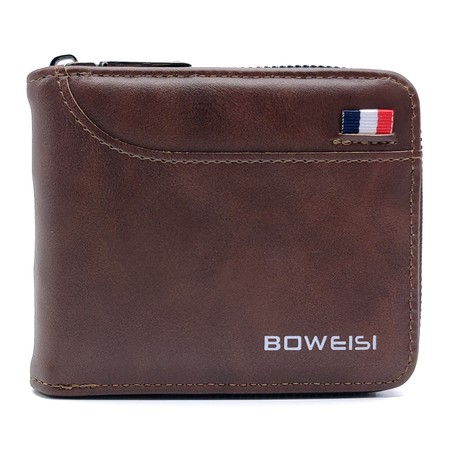 Мужской коричневый кошелек из кожзама Bovi's FM-0619 купить недорого в Ты Купи