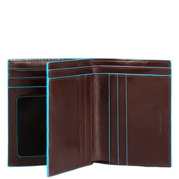 Коричневе шкіряне чоловіче портмоне Piquadro Blue Square (PU3243B2_MO) купити недорого в Ти Купи