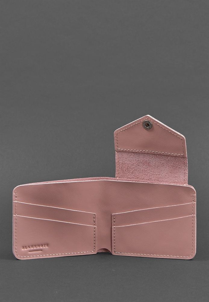 Жіночий шкіряний гаманець 4.2 на кнопці рожевий BN-PM-4-2-рожевий-персик купити недорого в Ти Купи
