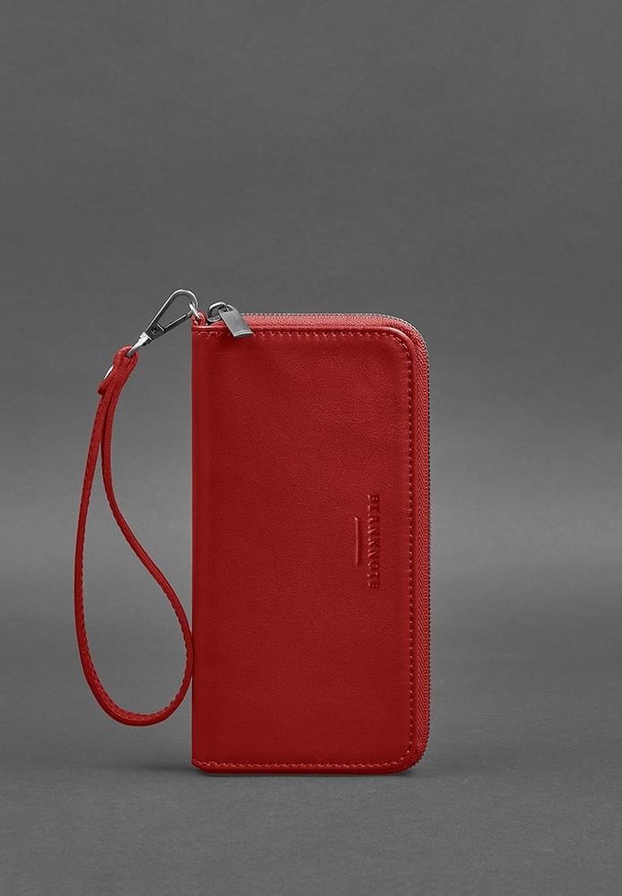 Кожаное мужское портмоне на молнии 6.1 красное BN-PM-6-1-RED купить недорого в Ты Купи