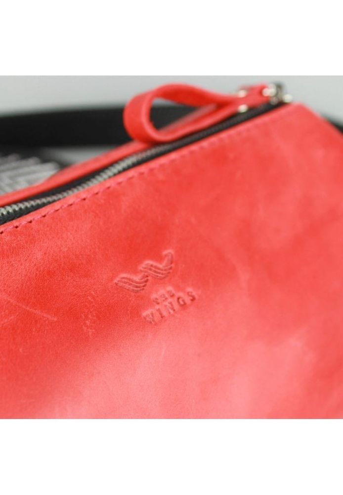 Кожаная поясная сумка/ кроссбоди Cylinder красная винтажная TW-CILINDR-RED-CRZ купить недорого в Ты Купи