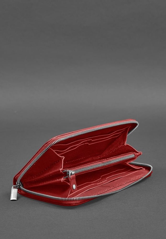 Кожаное мужское портмоне на молнии 6.1 красное BN-PM-6-1-RED купить недорого в Ты Купи