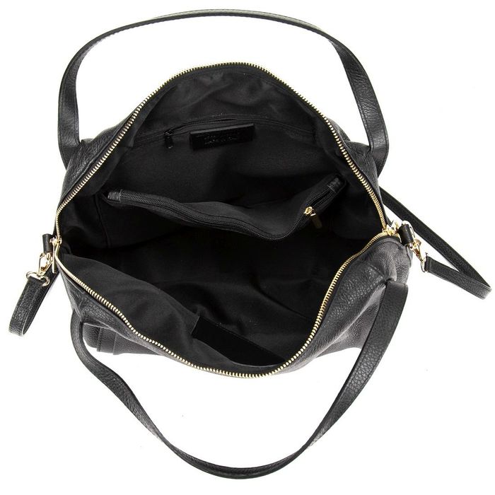 Удобная мягкая кожаная черная сумка Firenze Italy F-IT-1041A купить недорого в Ты Купи