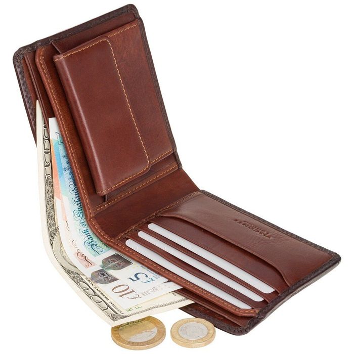 Кожаный мужской кошелек Visconti AT60 Arthur c RFID (Burnish Tan) купить недорого в Ты Купи