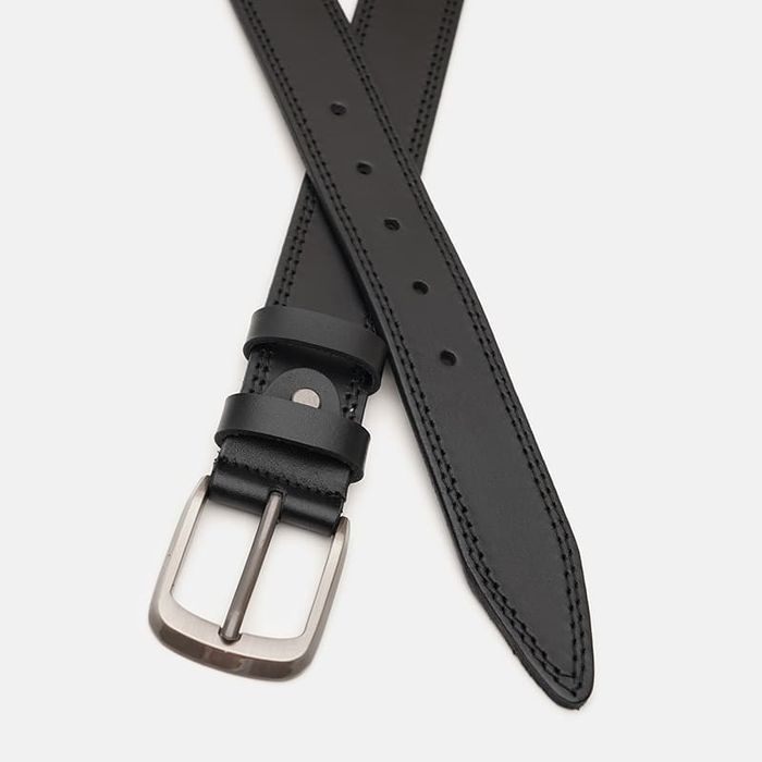 Мужской кожаный ремень Borsa Leather V1115FX02-black купить недорого в Ты Купи