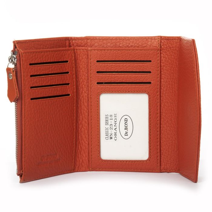 Шкіряний жіночий гаманець Classik DR. BOND WN-23-18 orange купити недорого в Ти Купи