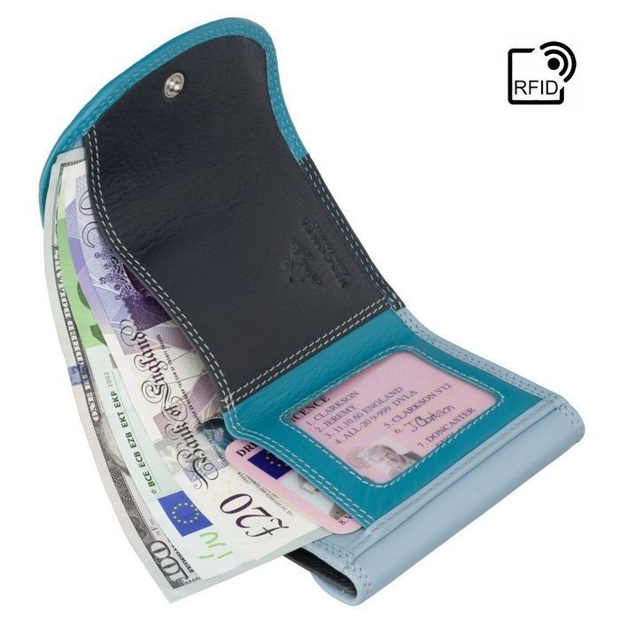 Кожаный женский кошелёк Visconti RB126 Zanzibar (Blue Multi) купить недорого в Ты Купи