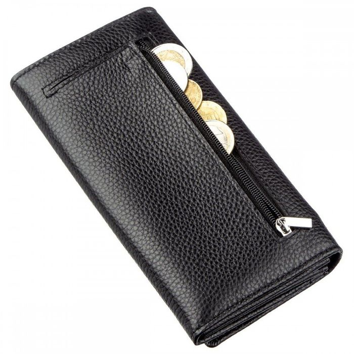 Жіночий чорний гаманець з натуральної шкіри ST Leather 18859 Чорний купити недорого в Ти Купи