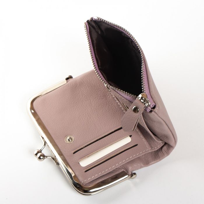 Шкіряний жіночий гаманець Classik DR. BOND WN-23-13 pink-purple купити недорого в Ти Купи