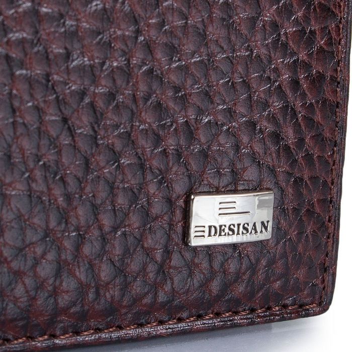 Чоловічий шкіряний коричневий гаманець DESISAN SHI112-019-10FL купити недорого в Ти Купи