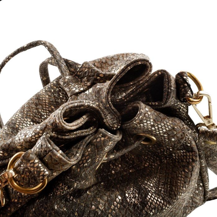Сумка жіноча кожзам LASKARA LK-10102-gold-snake купити недорого в Ти Купи