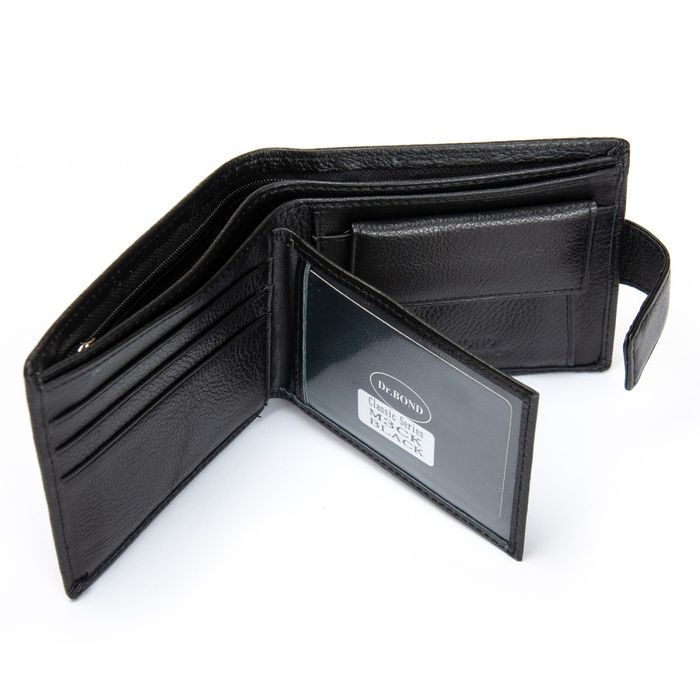 Мужской кожаный кошелек DR. BOND M3CK black купить недорого в Ты Купи