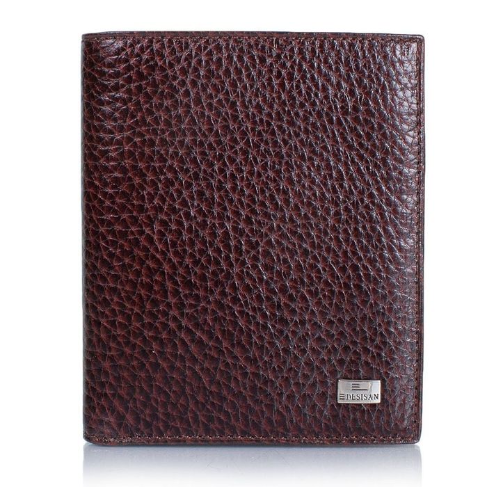 Мужской кожаный коричневый бумажник DESISAN SHI112-019-10FL купить недорого в Ты Купи