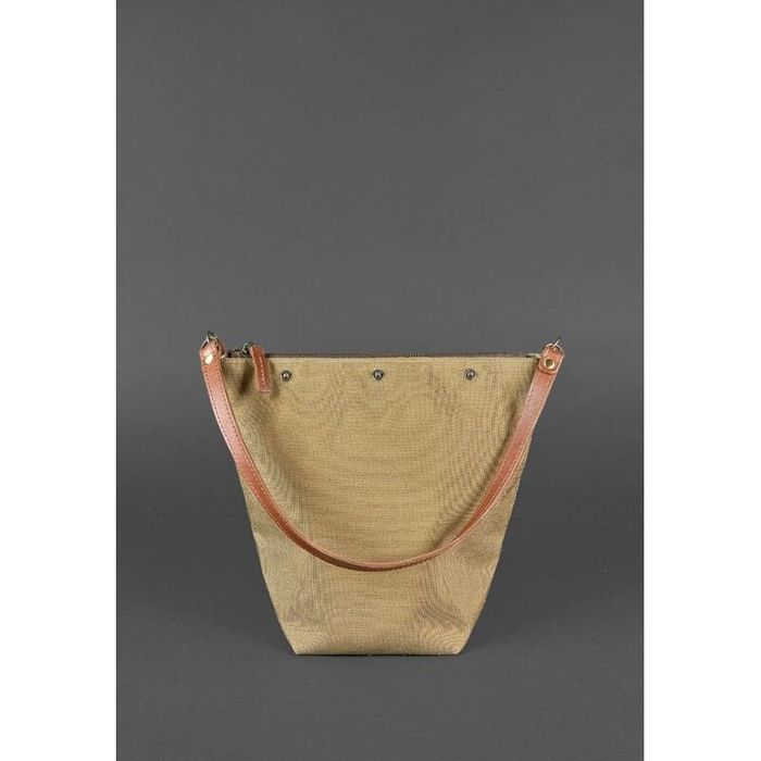 Кожаная плетеная женская сумка BlankNote Пазл Krast M Светло-Коричневая (BN-BAG-32-k) купить недорого в Ты Купи