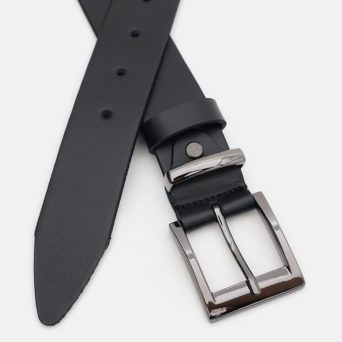 Чоловічий шкіряний ремінь Borsa Leather 125vfx86-black купити недорого в Ти Купи