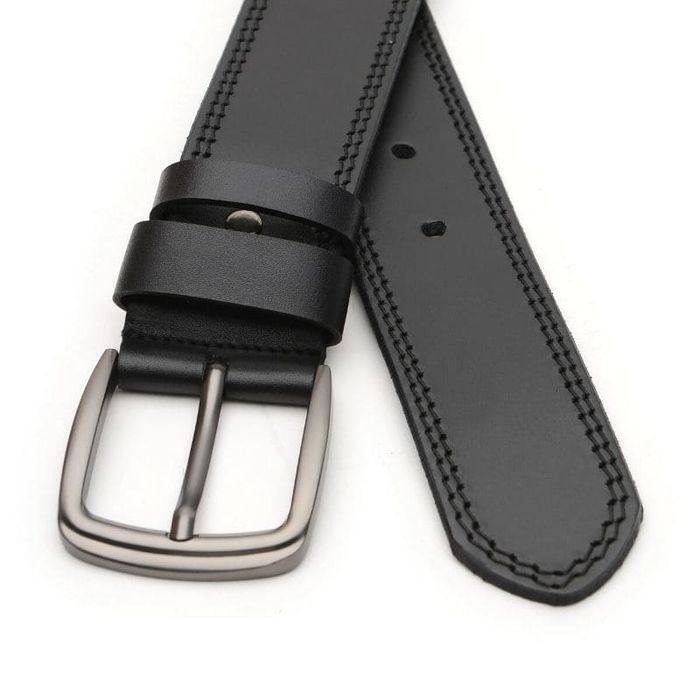Широкий Мужской кожаный ремень 4,5 см V1125GX24-black купить недорого в Ты Купи