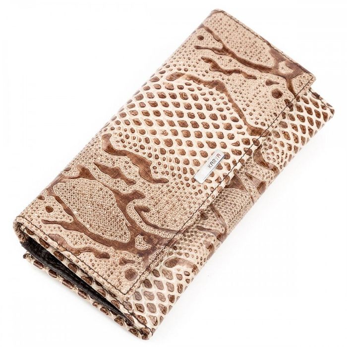 Жіночий бежевий гаманець з натуральної шкіри KARYA 17150 Бежевий купити недорого в Ти Купи