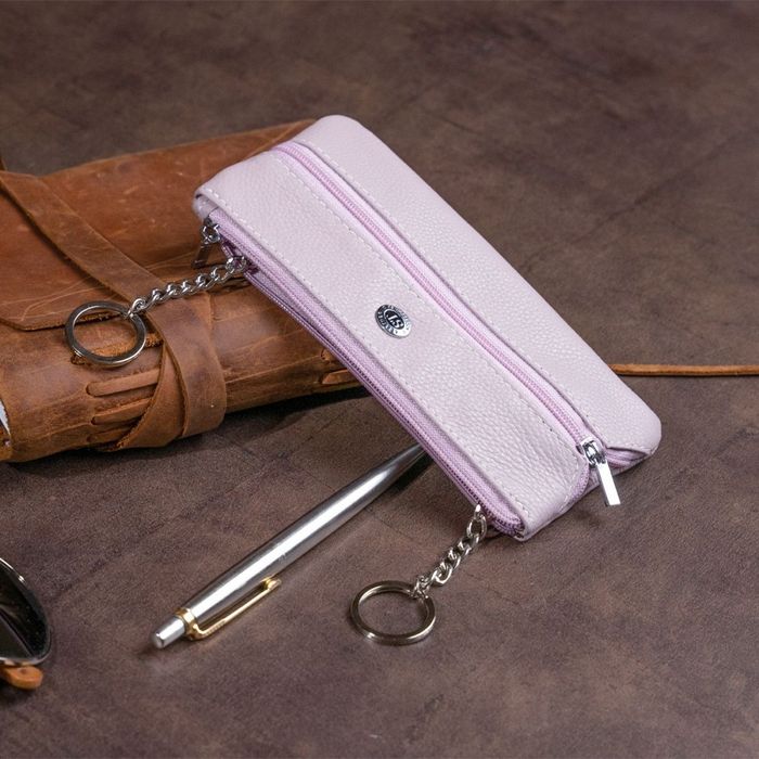 Шкіряне чоловіче ключниця-гаманець ST Leather 19350 Лілова купити недорого в Ти Купи