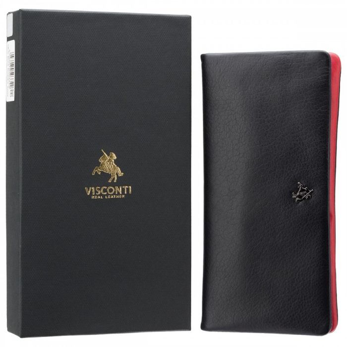 Женский кожаный кошелек Visconti CM70 Anna (Black/Rhumba) купить недорого в Ты Купи
