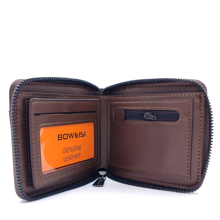 Мужской коричневый кошелек из кожзама Bovi's FM-0619 купить недорого в Ты Купи