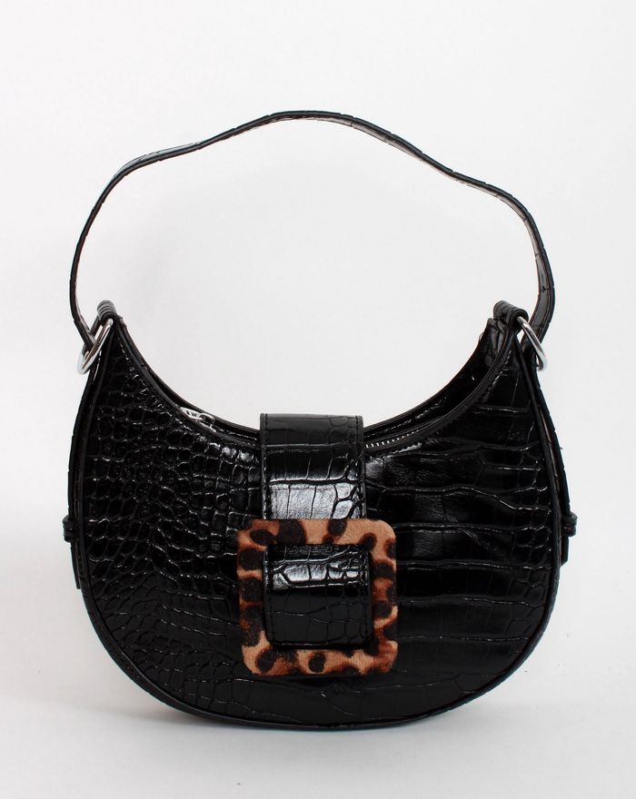 Жіноча модна чорна сумка з екошкіри FAMO Дженніка 1137 купити недорого в Ти Купи
