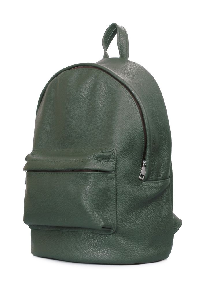 Стильный городской кожаный рюкзак Poolparty backpack-leather-darkgreen купить недорого в Ты Купи