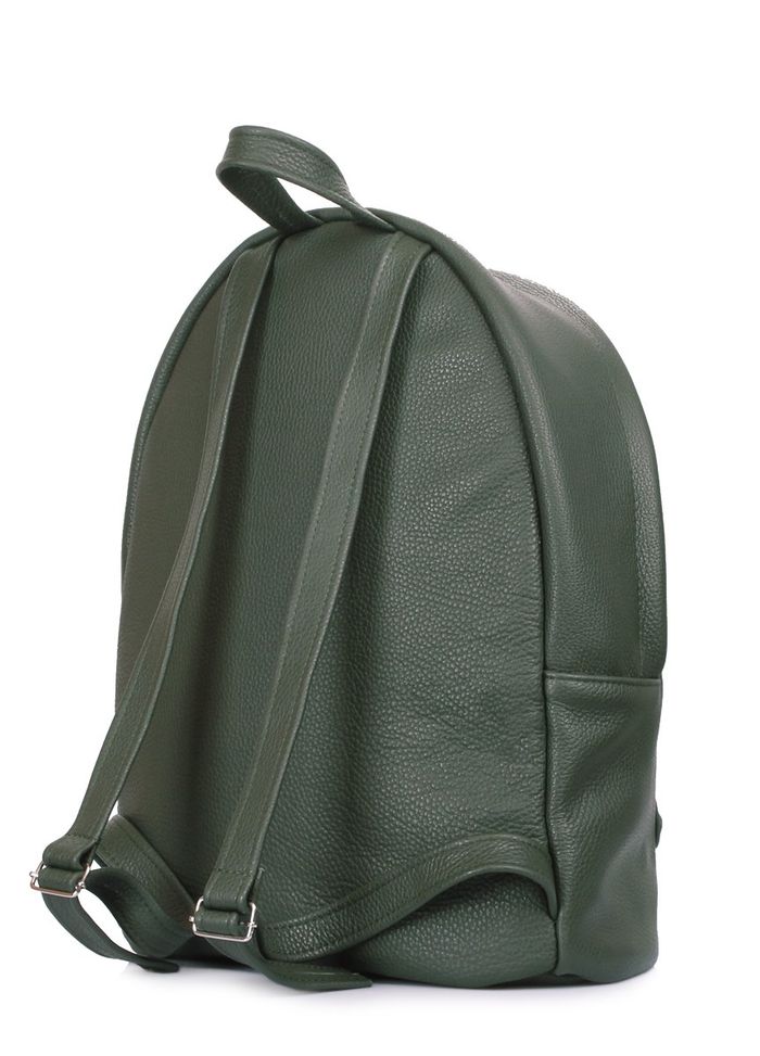 Стильный городской кожаный рюкзак Poolparty backpack-leather-darkgreen купить недорого в Ты Купи