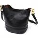 Молодіжна жіноча шкіряна сумка з косметичкою Vintage 22363, Чорний