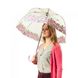 Женский механический прозрачный зонт-трость Fulton Birdcage-2 L042 - Coming Up Roses