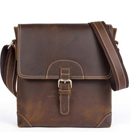 Чоловіча шкіряна сумка Vintage 14675 Коричневий купити недорого в Ти Купи