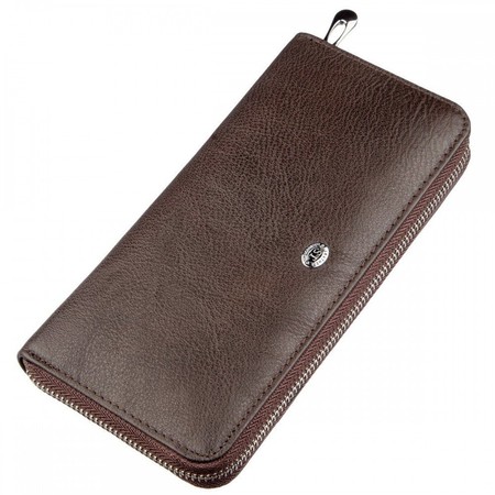 Женский тёмно-коричневый кошелёк из натуральной кожи ST Leather 18860 Темно-коричневый купить недорого в Ты Купи