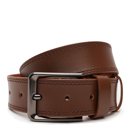 Мужской кожаный ремень Borsa Leather V1125FX55-brown купить недорого в Ты Купи