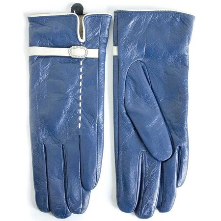 Жіночі шкіряні рукавички Shust Gloves сині 374s1 S купити недорого в Ти Купи