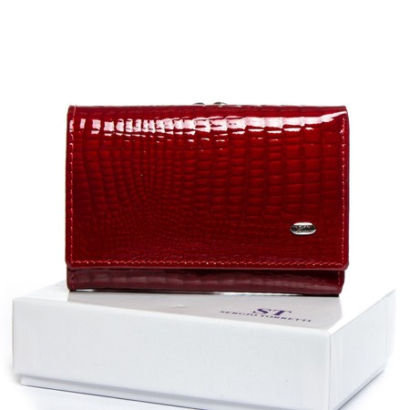 Шкіряний жіночий гаковий гаманець SERGIO TORRETTI W5 red купити недорого в Ти Купи