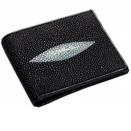 Жіночий чорний гаманець зі шкіри ската Ekzotic Leather stw 21 купити недорого в Ти Купи